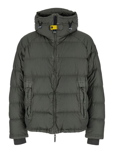 Northon Down Jacket With Hood And Logo Patch On The Sleeve In Tech Fabric Man - Parajumpers - Modalova