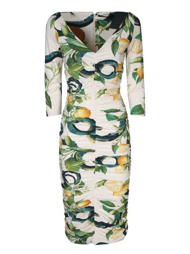 Lemon Print Ivory/multicolor Dress - Roberto Cavalli - Modalova