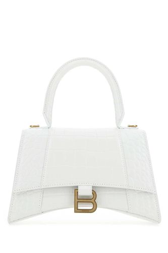 White Leather S Hourglass Handbag - Balenciaga - Modalova