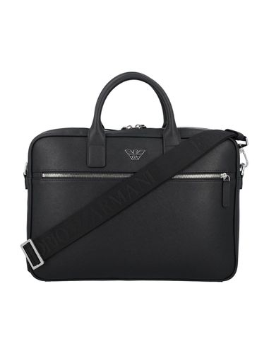 Logo Plaque Zipped Laptop Case - Emporio Armani - Modalova