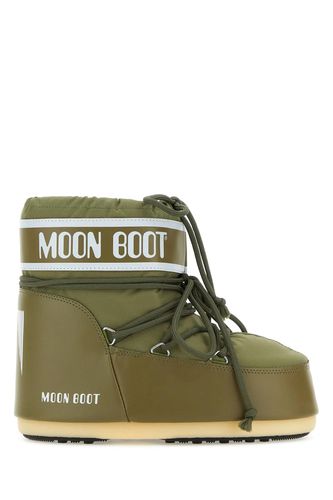 Olive Green Nylon Icon Low Ankle Boots - Moon Boot - Modalova