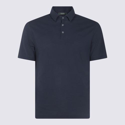 Zanone Blue Cotton Polo Shirt - Zanone - Modalova