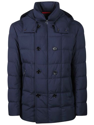 Double Breasted Hooded Down Jacket - Fay - Modalova