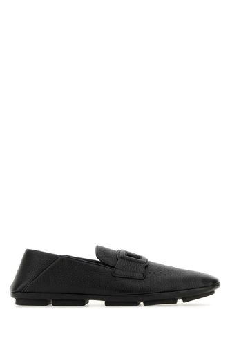 Black Leather Driver Loafers - Dolce & Gabbana - Modalova