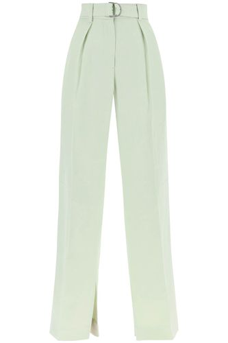 Belted Linen Blend Trousers - Jil Sander - Modalova