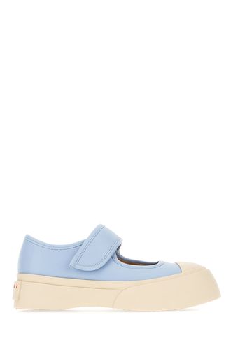 Powder Blue Nappa Leather Mary Jane Ballerinas - Marni - Modalova