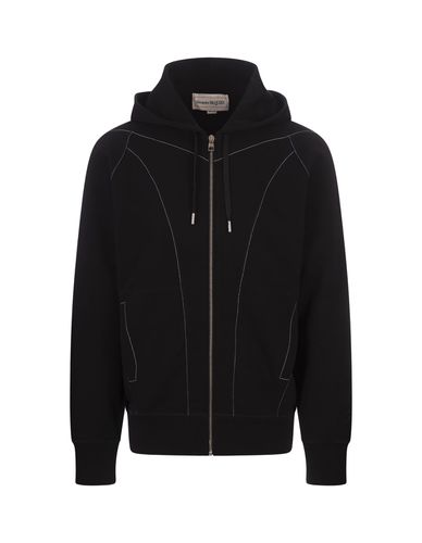 Contrast Stitch Zip-up Hoodie In - Alexander McQueen - Modalova