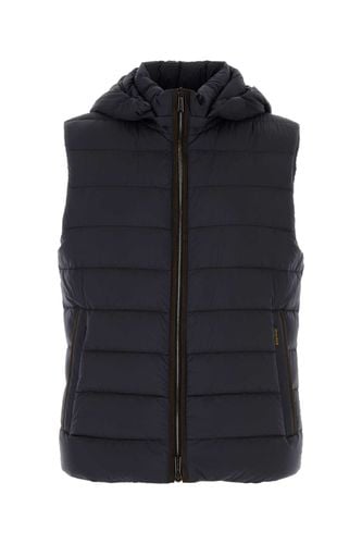 Navy Blue Nylon Blend Febo Down Jacket - Moorer - Modalova