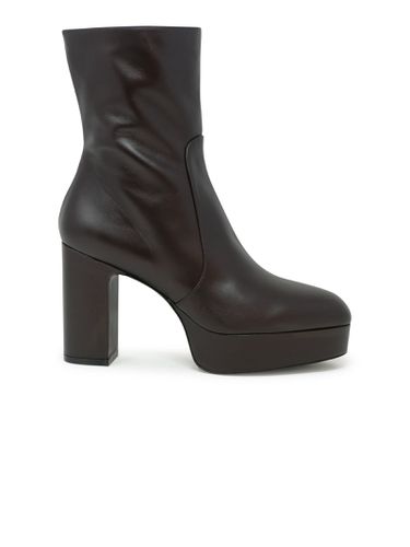 Ebony Smooth Calf Lala Platform Zip Bootie - Stuart Weitzman - Modalova