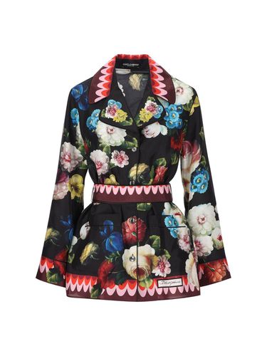 Floral Printed Belted Shirt - Dolce & Gabbana - Modalova