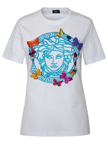 Versace Medusa White Cotton T-shirt - Versace - Modalova