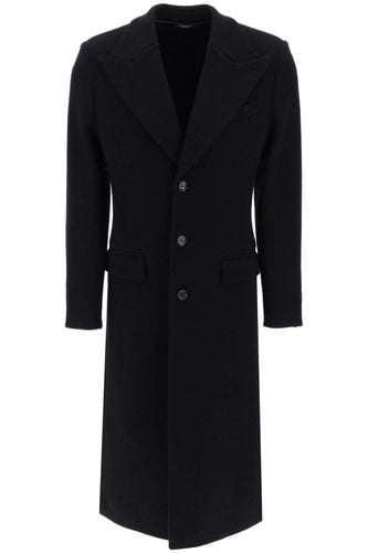 Long Single-breasted Deconstructed Coat - Dolce & Gabbana - Modalova