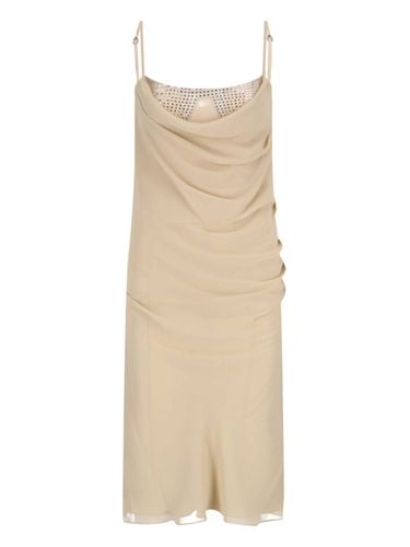 Midi Dress With Rhinestones - The Attico - Modalova