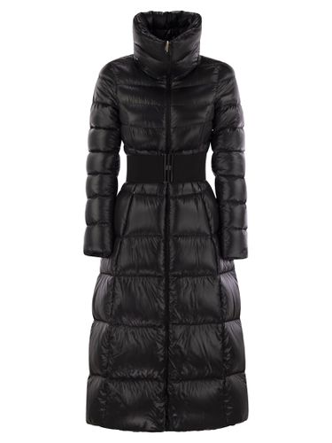 Long Down Jacket With High Belt - Herno - Modalova