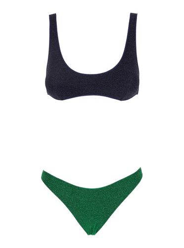 Lumiere Sporty And Green Bi-color Bikini Set In Tech Fabric Woman - Oseree - Modalova