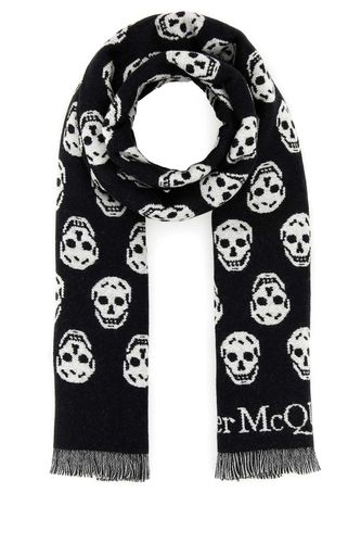 Embroidered Wool Reversible Scarf - Alexander McQueen - Modalova