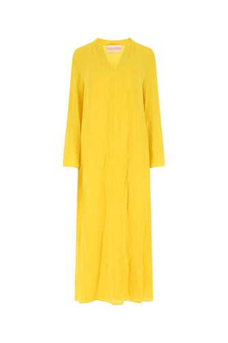Yellow Crepe Kaftan Dress - Valentino Garavani - Modalova