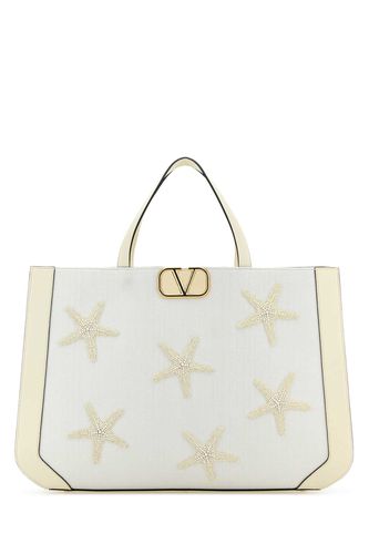 White Fabric Escape Shopping Bag - Valentino Garavani - Modalova