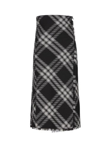 Checked Fringed-edge Midi Skirt - Burberry - Modalova