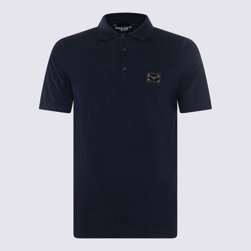 Blue Cotton Polo Shirt - Dolce & Gabbana - Modalova