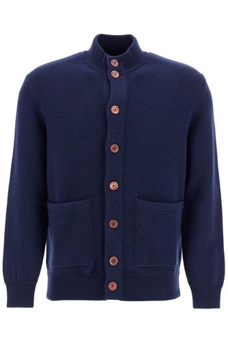 Double Knit Cardigan In Seven - Brunello Cucinelli - Modalova