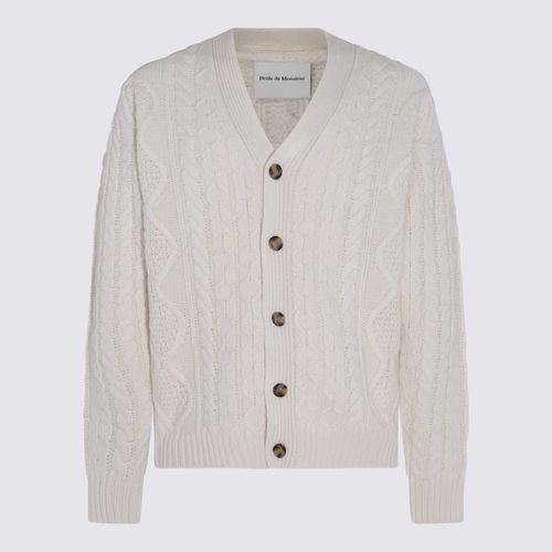 Cream Wool Knitted Cardigan - Drôle de Monsieur - Modalova