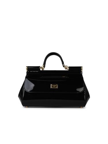 Sicily Shiny Leather Midi Handbag - Dolce & Gabbana - Modalova