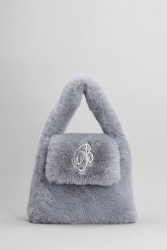 Faux Fur Mini Bag With Flap And Logo - Blumarine - Modalova