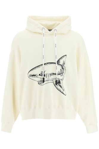 Palm Angels Shark Cotton Hoodie - Palm Angels - Modalova