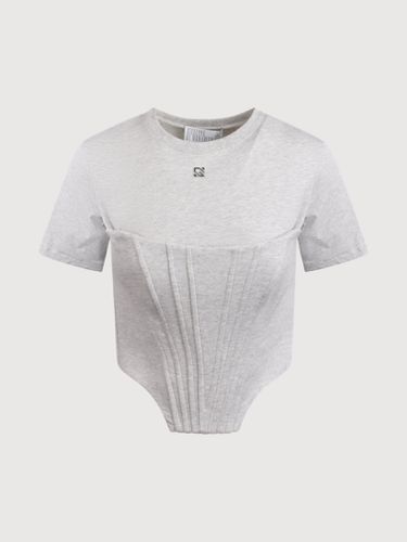 T-shirt With Bustier Detail In Cotton Jersey - Giuseppe di Morabito - Modalova