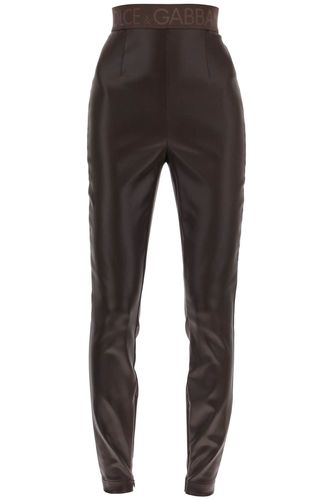 Coated Look Stretch Satin Leggings - Dolce & Gabbana - Modalova