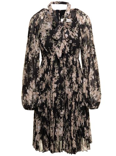 Black Floral-printed Pleated Sunray Mini Dress In Chiffon Woman - Zimmermann - Modalova