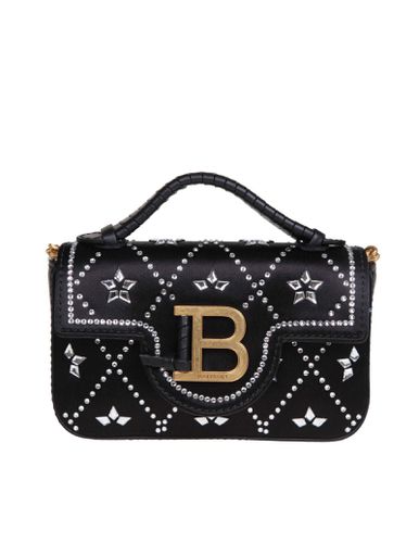 Buzz Mini Bag In Satin And Leather With Applied Stones - Balmain - Modalova