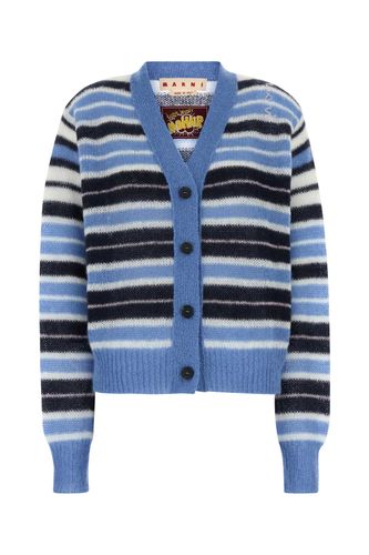 Blue Mohair Wool Blend Cardigan - Marni - Modalova