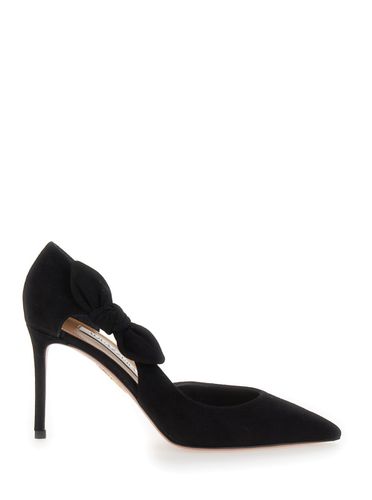 Black Pumps With Bow Detail In Suede Woman - Aquazzura - Modalova