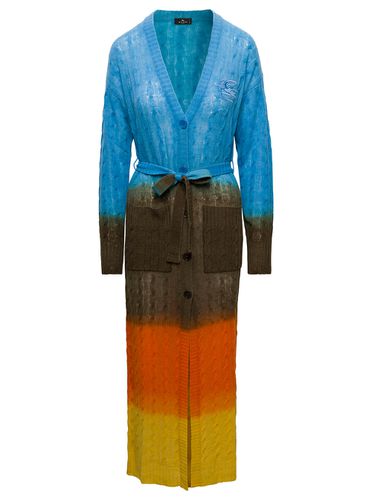 Oversized Cable Knit Cardigan With Degradé Colour Shading In Wool Woman - Etro - Modalova