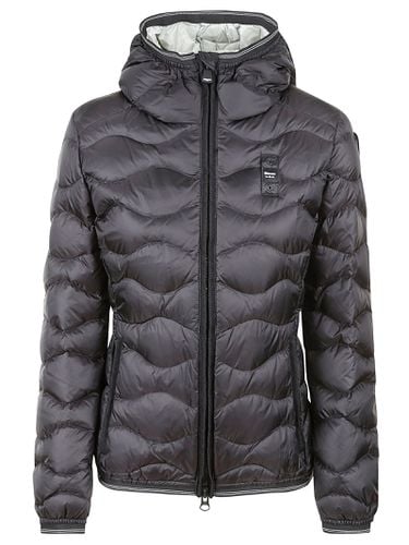 Logo Patch Quilted Zipped Jacket - Blauer - Modalova