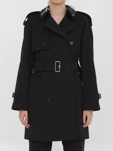 Burberry Raincoat With Check Collar - Burberry - Modalova