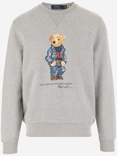 Cotton Blend Sweatshirt With Polo Bear Motif - Polo Ralph Lauren - Modalova