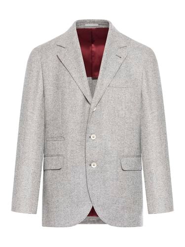 Herringbone Fabric Blazer - Brunello Cucinelli - Modalova