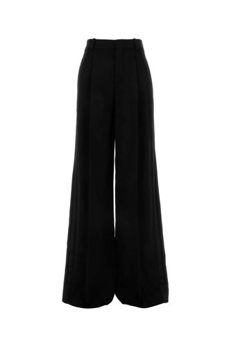 Black Wool Wide-leg Pant - Saint Laurent - Modalova