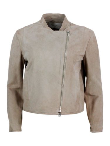 Biker Jacket Made Of Soft Suede. Side Zip Closure And Pockets On The Front - Antonelli - Modalova