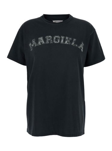 Crewneck T-shirt With Logo Lettering Print In Cotton Woman - Maison Margiela - Modalova