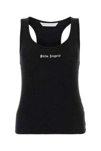 Black Cotton Stretch Tank Top - Palm Angels - Modalova