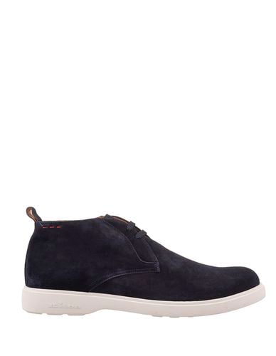 Suede Laced Leather Ankle Boots - Kiton - Modalova