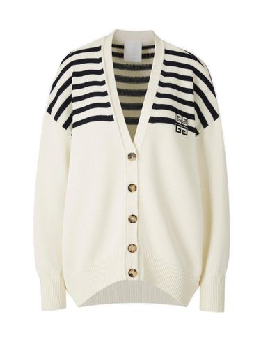 Givenchy 4g Striped V-neck Cardigan - Givenchy - Modalova