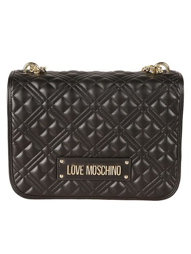 Logo Embossed Quilted Chain Shoulder Bag - Love Moschino - Modalova