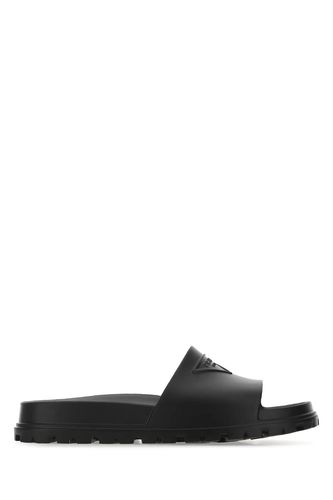 Prada Black Rubber Slippers - Prada - Modalova