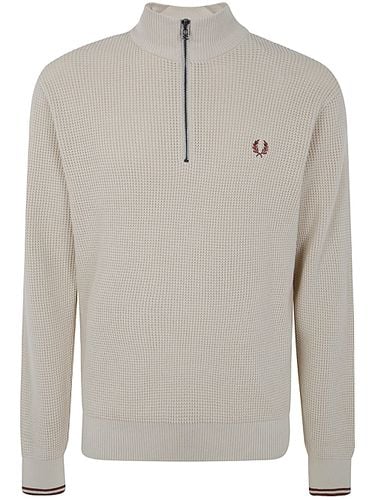 Waffle Stitch Half Zip Jumper - Fred Perry - Modalova