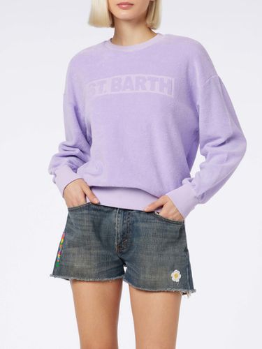 Woman Lilac Terry Cotton Stardust Sweatshirt - MC2 Saint Barth - Modalova